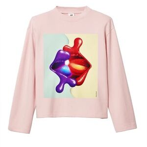 H&M Studios x Stefan Fahler Pastel Pink Lip Sweatshirt